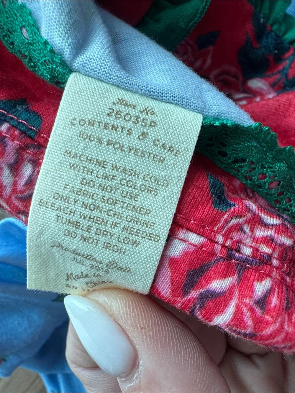 Matilda Jane Blue, Red & Green Floral Plaid Pajama Set